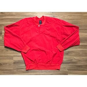 Vintage Nike Golf Windbreaker Pullover Rain Resistant Red Henley Men Sz M